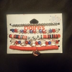 Claire's USA Themed Bracelet Set